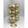 Набор пластиковых шаров ø 8 см золото 6 шт. в прозрачной упаковке 86465